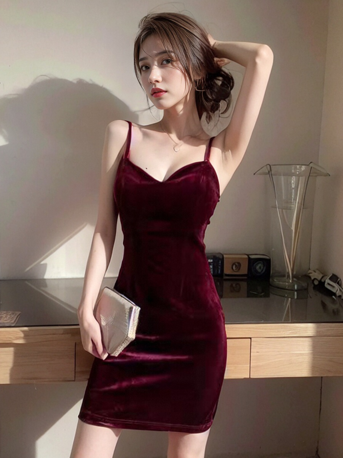 ベルベットキャミソールタイトドレス