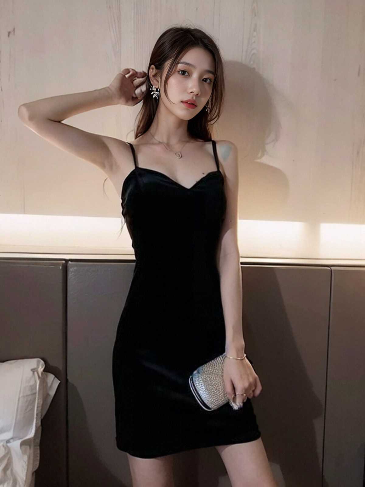 ベルベットキャミソールタイトドレス